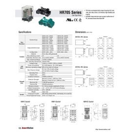 HR705-4PL-12VDC, Electro Mechanical Relay, Cube Type, 5A 4PDT, 12VDC Coil Input, LED Indicator, (Socket req'd)