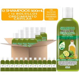 Vivenatural Shampoo Aceite De Bergamota 12 Pzs 500ml C/u +12 Muestras