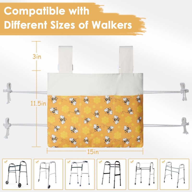 TOGETRUE Walker Bag, Handy Walker Basket with Water Cup Holder,