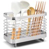 Stainless Steel Utensil Holder, Cutlery Organizer - Rust-Resistant Sink Drainer