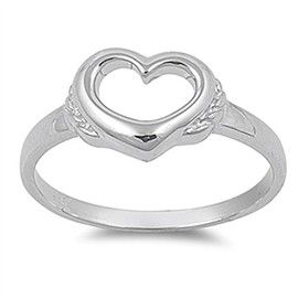 Heart Promise Purity Cutout Love Ring New .925 Sterling Silver Band Size 11