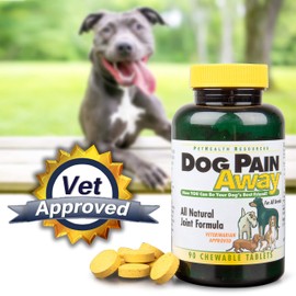 Dog Pain Away, Treats Arthritis, Inflammation, Joint Pain, & Decreased Flexibility - 90 Dog Chewable Tablets