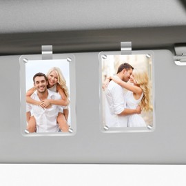 HINGTAI HINGTAI 2 Pcs Auto Bilderhalter, Acryl Magnetic Personalisierte Foto Halter Auto Zubeh?r Auto Foto Halter Auto Visier Clip, Personalisierte Auto Bilderrahmen, Geeignet zum Hinzufgen von Familie