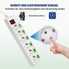 EXTRASTAR ExtraStar 6-Fach Steckdosen Kindersicherung,2m Kabel Steckdosenleiste mit Einzelschalter,16A/230V, MAX.3680W,