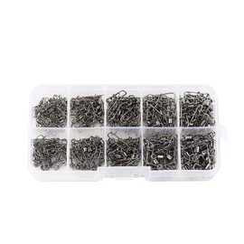 VGEBY1 Fishing Swivel Snap, 210 Pieces/Box Fishing Swivels with Snap High Strength Saltwater Corrosion Resistance Fishing Tackle Accessories