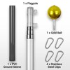 G128 Combo Pack: 16 Ft Telescoping Aluminum Flagpole (Silver) &