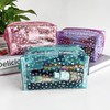 TotePrint Waterproof Transparent Makeup Bag Shiny Diamond Pattern Bag 2pcs,
