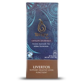 Térapy Ceylon LIVERTOX Organic Herbal Tea Bags | Helps with Liver Kidney Cleanse Detox & Repair | 100% Natural Ayurvedic Ingredients including Turmeric, Aloe Vera and Lemongrass | 20 Individually Wrapped Tea Bags