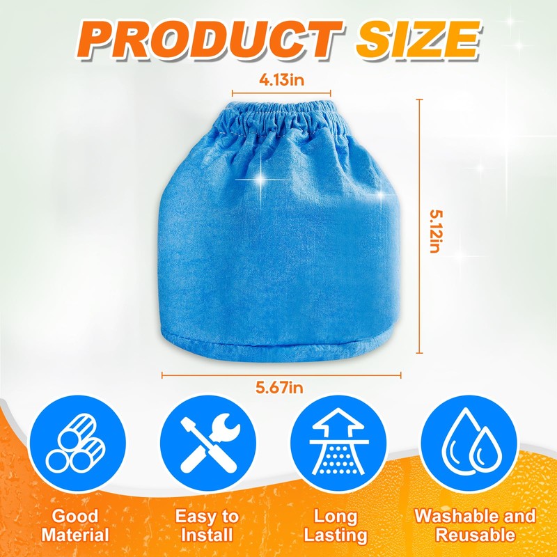 MyKEEPOW VRC2 Shop Vac Cloth Filter for Vacmaster 1.5 to