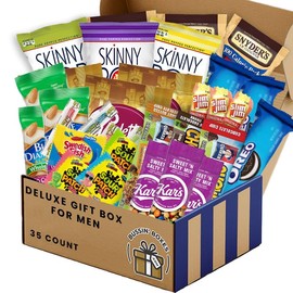 Ultimate Father’s Day Snack Box Gift for Dad – Almonds, Trail Mix, Granola Bars, Pretzels, Popcorn, Candy, Cookies and More by Bussin Boxes