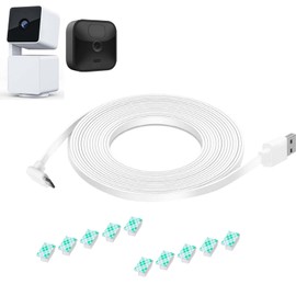 DIANMU 10FT Flat Power Cord for Wyze Cam Pan V3 Indoor/Outdoor, 90 Degree L-Shape Micro USB Power Extension Charging Cord