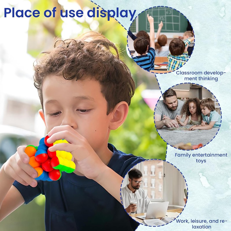 RovzuKct Magic Cube,3D Magic Creative Decompression Cube for Kids and