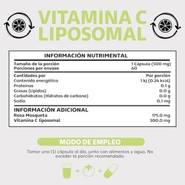 Beyond Vitamins | Vitamina C Liposomal 300mg Potenciado con Rosa Mosqueta, 60 Cápsulas Veganas