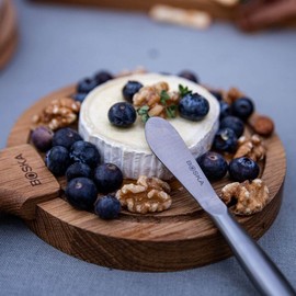 BOSKA Cheese Board Friends Size S, Wood Brown, 16 x 16 x 2 cm