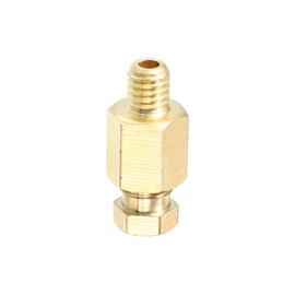 Partuto 1 Pc M6x1.0 Universal Brass Fitting Compression - Car Fitting Connector Adapter Fit 4mm - Brass Gold Tone