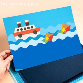 KYMY 35 Sheets Colored Cardstock Papers 8.5 x 11 Inches, 7 Assorted Blue Colors 200gsm Thick Colored Construction Papers, Double Sided Craft Papers for Origami, Scrapbook Craft, DIY Art, Card Making