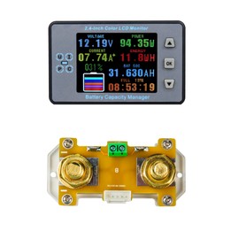 Coulometer Bidirectional Current Detection Memory Function 2.4 Inch Color LCD Display Coulombmeter for RV Power Monitoring