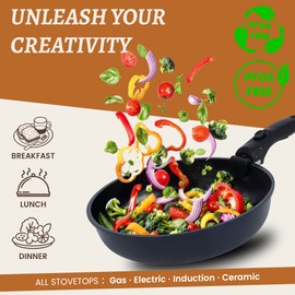 20-Piece Ceramic Nonstick Cookware Set | Detachable Handle, Stackable for RV | Oven & Dishwasher Safe