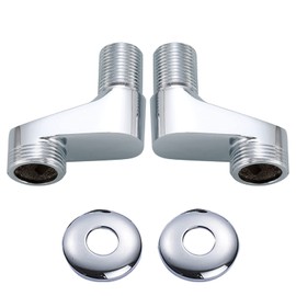 Gnimauhz Solid Brass Chrome Wall Mount Clawfoot Tub 3-3/8 Inch Adapter Claw Foot Bathtub Shower Faucet Adjustable Swing Arms Commercial Utility Eccentric Screw Plus Size 1 Pair (Plating)