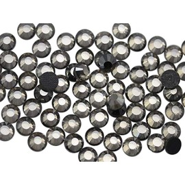 Allstarco SS10 Gray Black Diamond Y215 Hotfix Flat Back Crystal Rhinestones DMC Iron On Strass for Nail Art Heat Set Gems Embelishments (10 Gross) - 1440 Pieces