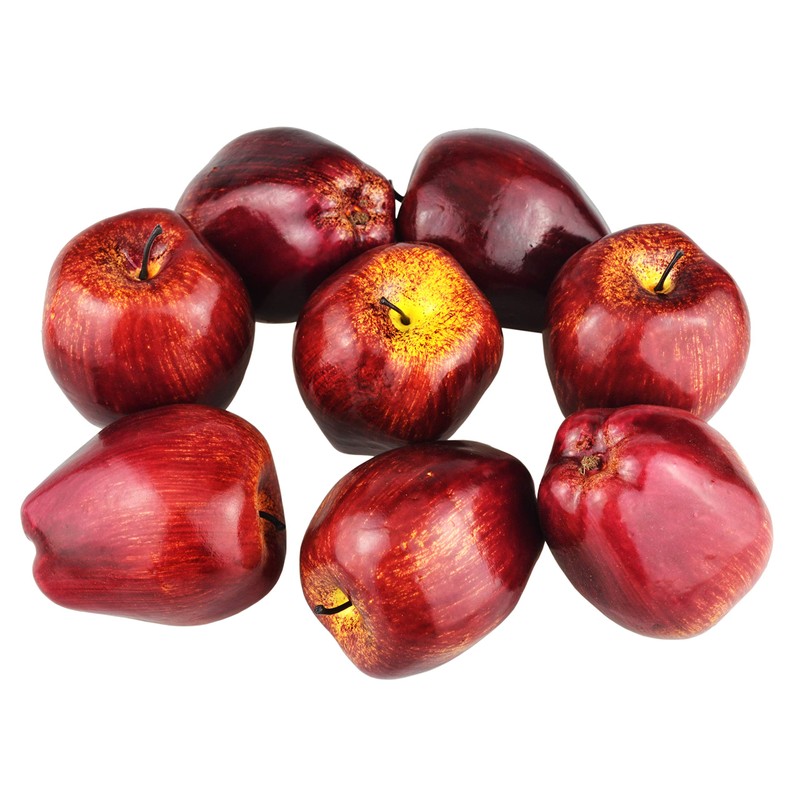 JEDFORE Fake Dark Red Apple Simulation Artificial Lifelike Plastic Red