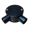 Black 20mm PVC Conduit Box 2 Way Terminal Box with
