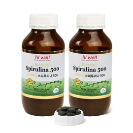 hiwel Hi Well Hawaiian Spirulina helps with skin health and antioxidants, 500 tablets, 2 units / 하이웰 하와이안 스피루리나 피부건강 항산화에 도움 500정, 2개