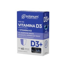 Vitamina D3 + Vitamina K2 45 Cápsulas by Solanum