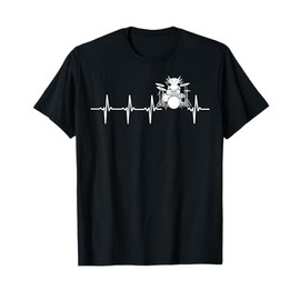 Axolotl Drums Heartbeat Funny Gift For Men Women Kid Drummer T-Shirt