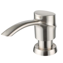 SAMODRA Kitchen Sink Soap Dispenser, Brushed Nickel Soap Dispenser,ABS Dispenser Built-in Pump Head with 11 oz PET Bottle, Refill from Top