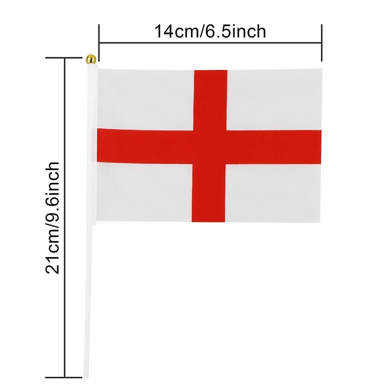 5Pcs St George Hand Flags England Hand Waving Fabric Mini