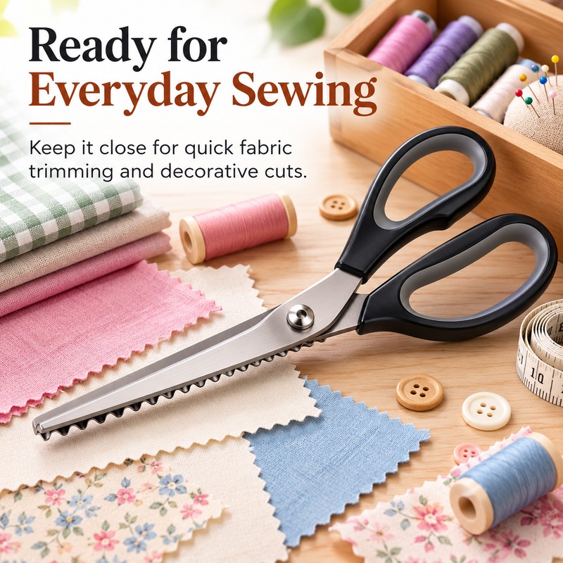 Stainless Steel Pinking Shears for Fabric Cutting – 3/5/7mm Wave