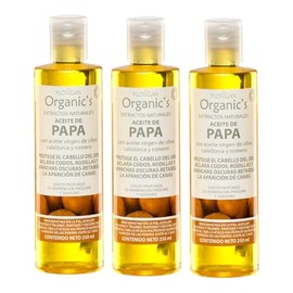 Aceite Fortalecedor de PAPA con VITAMINAS, PROTEÍNAS, CALÉNDULA y LINAZA Organic's 250ml. FLORIGAN (3 piezas)