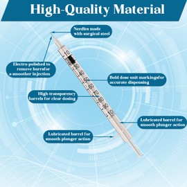 Schainyan Syringes with Needle Individually Wrapped Sterile Syringes 20 Pack|U-100 30G 5/16" (8mm) - 1ml/cc for Scientific Labs | Liquid Distribution & Pet Feeding | With Round Bandages