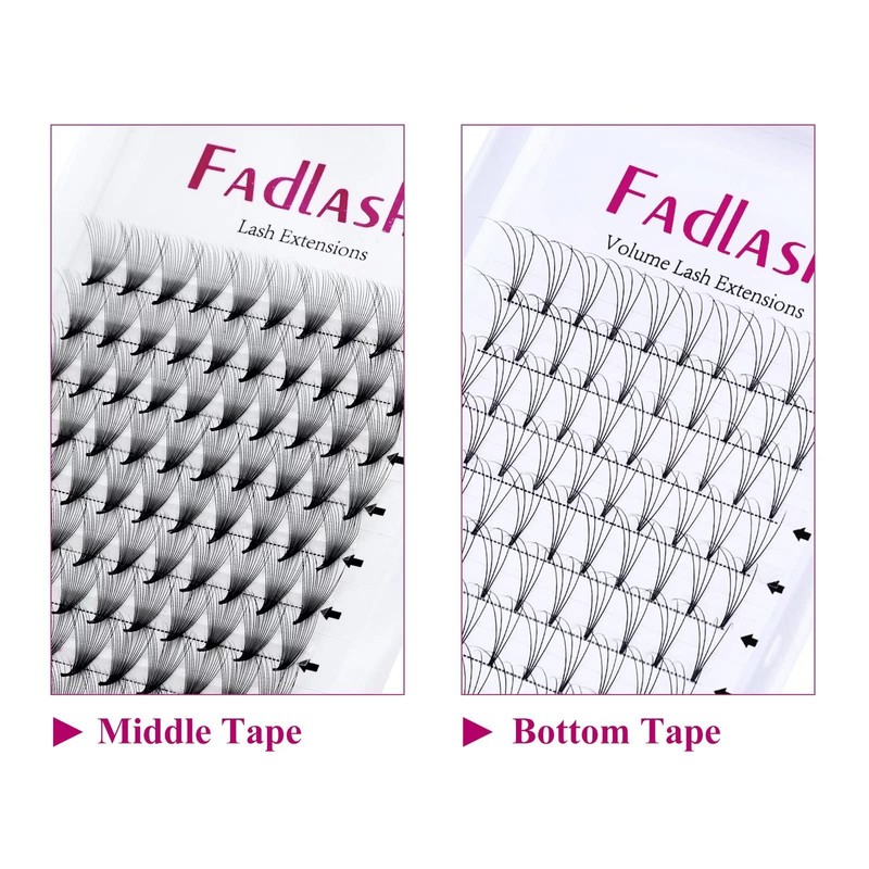 Fan Volume Eyelashes, 16D, 0.07 mm, C Curl, 12 mm