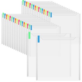 36PCS Scrapbook Paper Storage Organizer Clear Scrapbook Paper Organizer with 100PCS Sticky Index Tabs Holds, Cardstock (12.6 x 13 Inch)