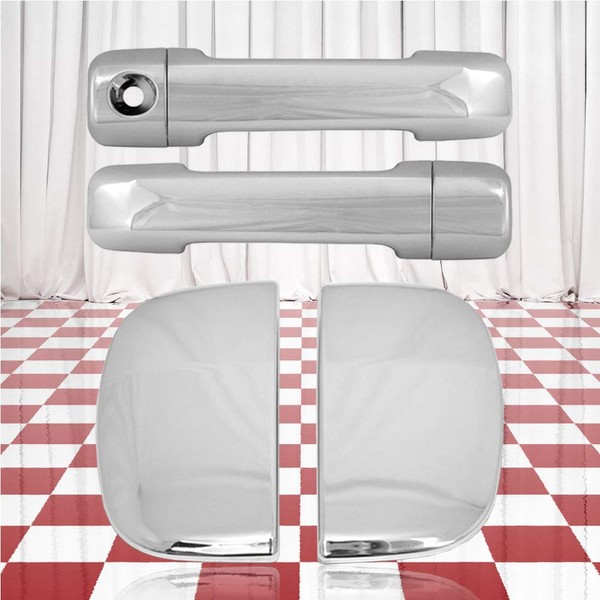 Brighter Design Set of Four Chrome Door Handle Covers for