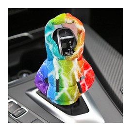 Ohleats Car Gear Shift Hoodie, Mini Funny Fashionable Automotive Gear Shifter Cover, Winter Warm Car Shift Knob Sweater Protector, Universal Interior Car Accessories for Decoration (Lightning)