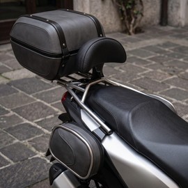 bath&bath Motorcycle Backrest Backrest Pad Cushion Universal Vibration Stopper with Connector Hardware Scooter Moped Waterproof Easy Installation M6