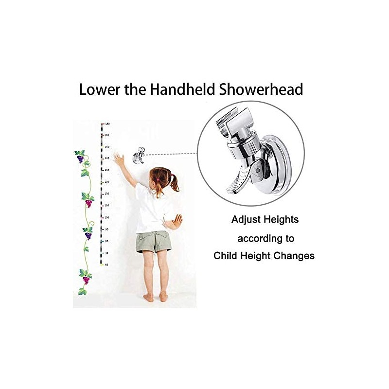 Shower Head Holder Suction Cup Handheld Showerhead Bracket Adjustable Height