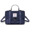 Islander Harris Tweed Large Satchel, Navy Overcheck