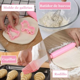 Juego Completo de Cocina y Horneado para Niños,25 Piezas Juego de Chef Niños,Delantales para Niñas,Gorro de Chef,Manopla y Utensilio para Disfrazarse de Chef,Regalos de Navidad para Niñas y Niños