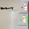 18.5 Inches Straight Extended Pivoting Shower Arm With Flange, Rain