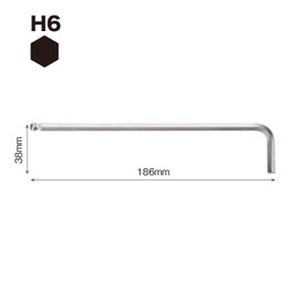 VESSEL Hex Key Ball Point L-Type Wrench Long Type Side Length 6mm 8300BP-L