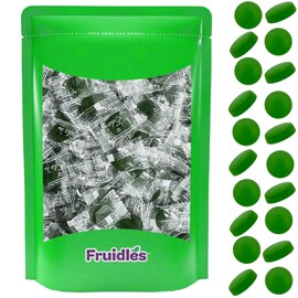 Sugar-Free Premium Hard Candy Suckers, Mini Fruit Button Candies, Kosher Certified Parve, Uses Sorbitol, Low-Sodium, Individually Wrapped (16oz (1 Pound) 150 Pcs, Green Apple)