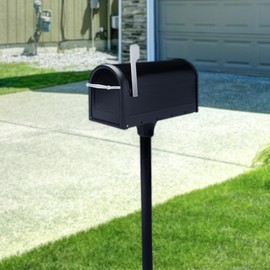 Architectural Mailboxes Coolidge Galvanized Steel Mailbox Post, Compatibility Code F, 7511B-10, Black