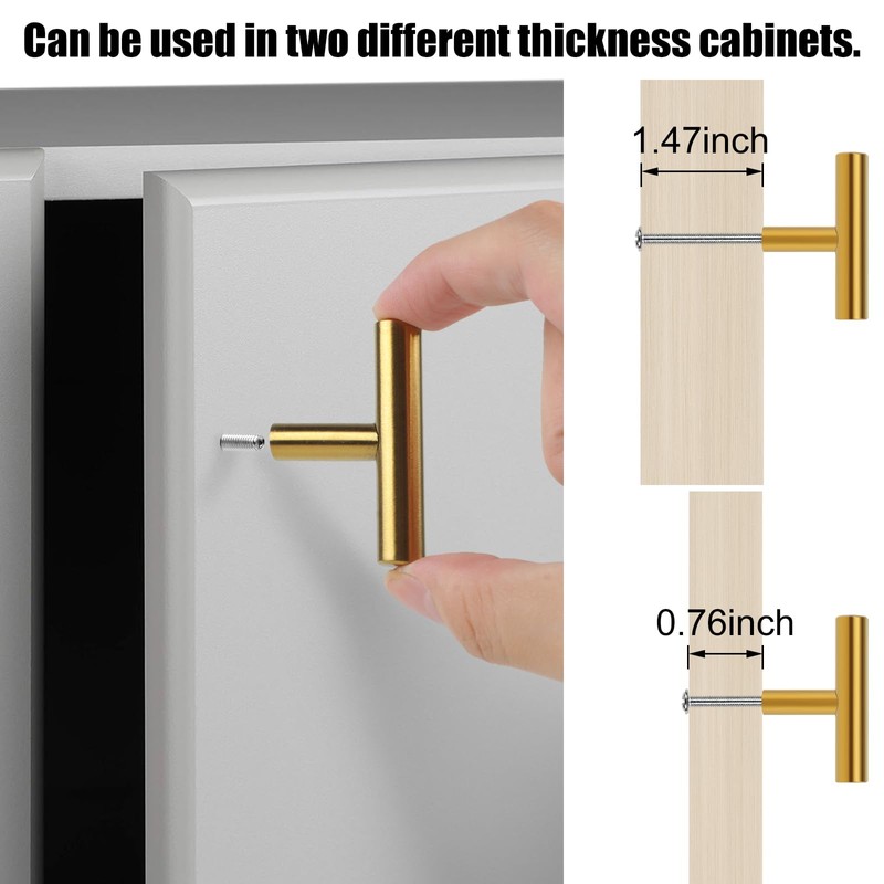 Romeda 12 Pack Gold Cabinet Knobs, 2in Single Hole Cabinet