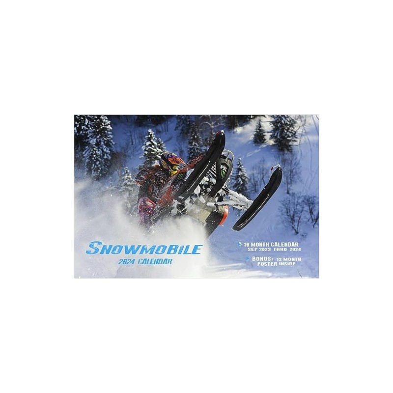 2024 SNOWMOBILE Deluxe Wall Calendar Snowmobiling Action