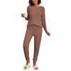 Ekouaer Womens Ribbed Knit Pajama Sets 2 Piece Jogger Pjs