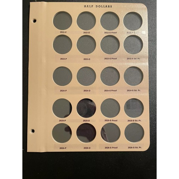 Dansco album #8167: Kennedy Half Dollars, Page 3, 2022-2026 PDSS,